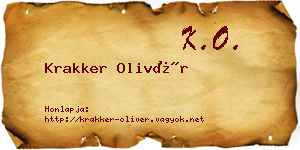 Krakker Olivér névjegykártya
